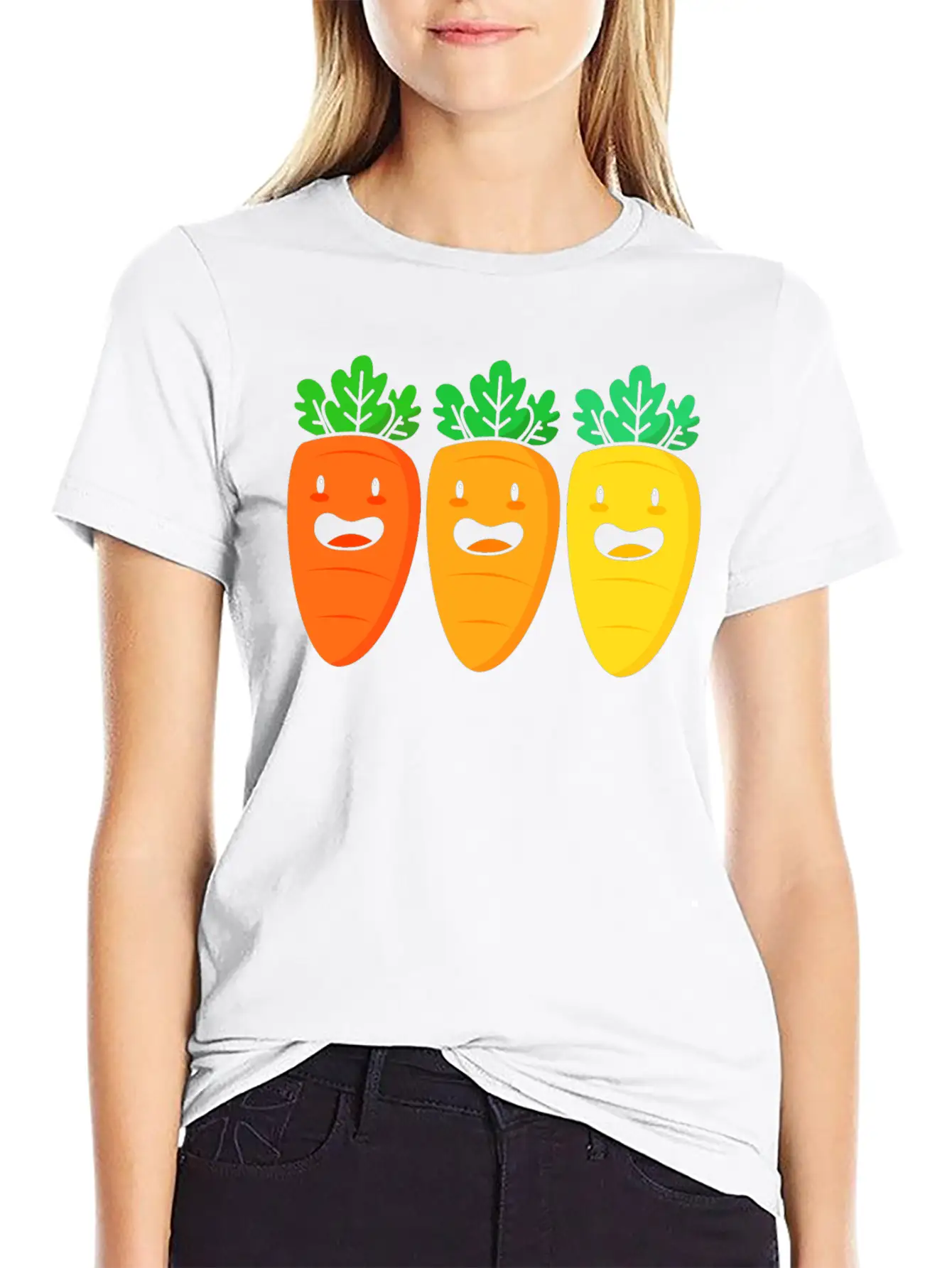 Vegetarian Vegan Squad Carrot For Women Breathable Soft Cotton T-Shirt – Timeless Casual Look