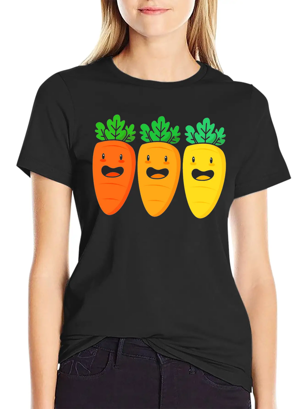 Vegetarian Vegan Squad Carrot For Women Breathable Soft Cotton T-Shirt – Timeless Casual Look