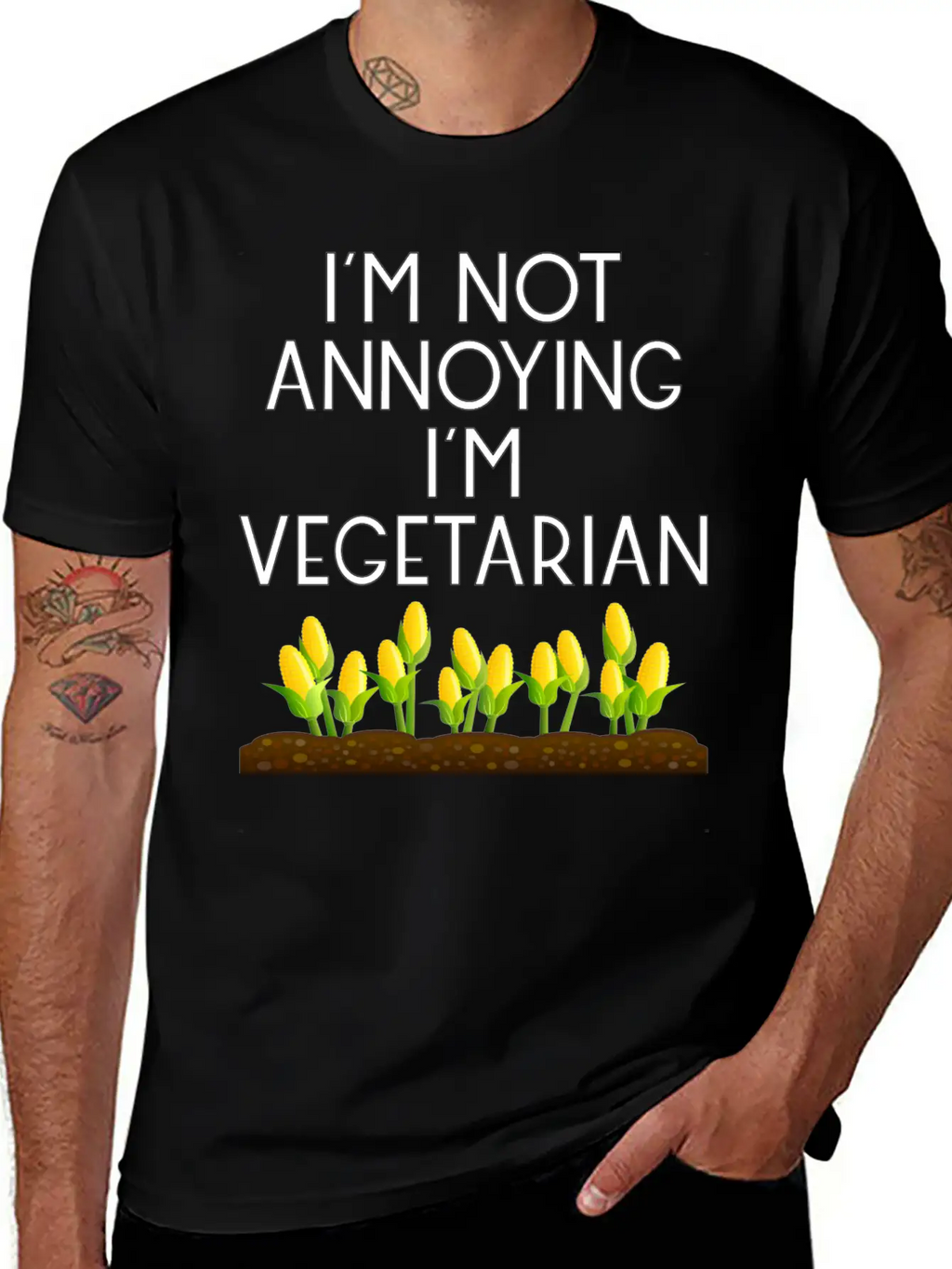 Vegetarian Vegan Veggie Mais Maize Corn5 Unisex Short Sleeve Soft Cotton T-Shirt – Casual Everyday Wear