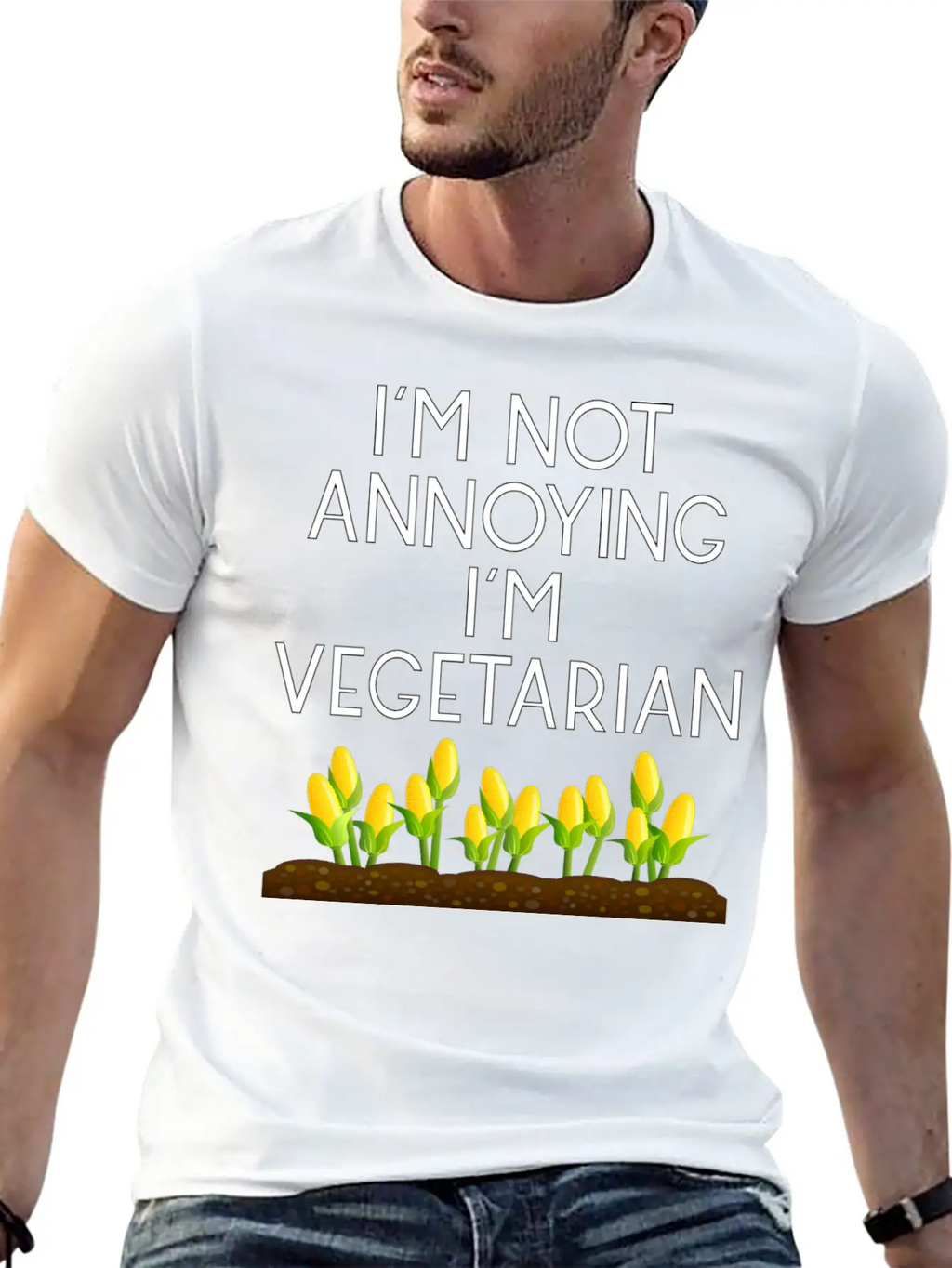 Vegetarian Vegan Veggie Mais Maize Corn5 Unisex Short Sleeve Soft Cotton T-Shirt – Casual Everyday Wear