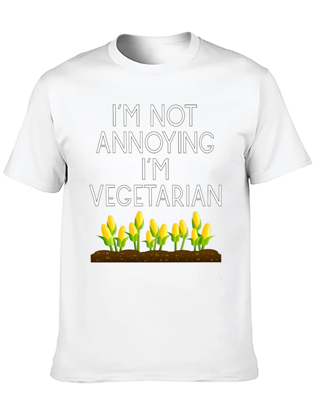 Vegetarian Vegan Veggie Mais Maize Corn5 Unisex Short Sleeve Soft Cotton T-Shirt – Casual Everyday Wear
