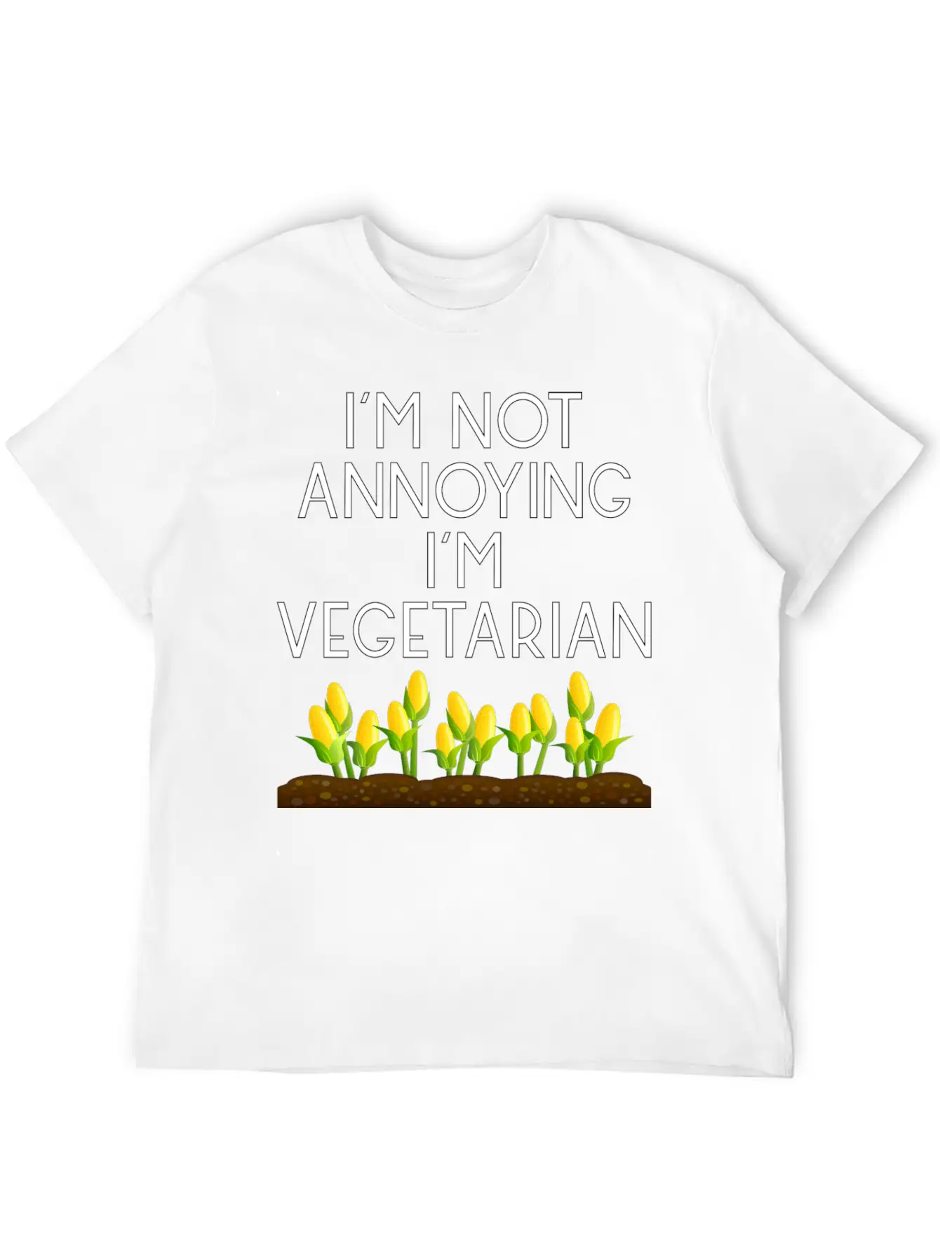 Vegetarian Vegan Veggie Mais Maize Corn5 Unisex Short Sleeve Soft Cotton T-Shirt – Casual Everyday Wear