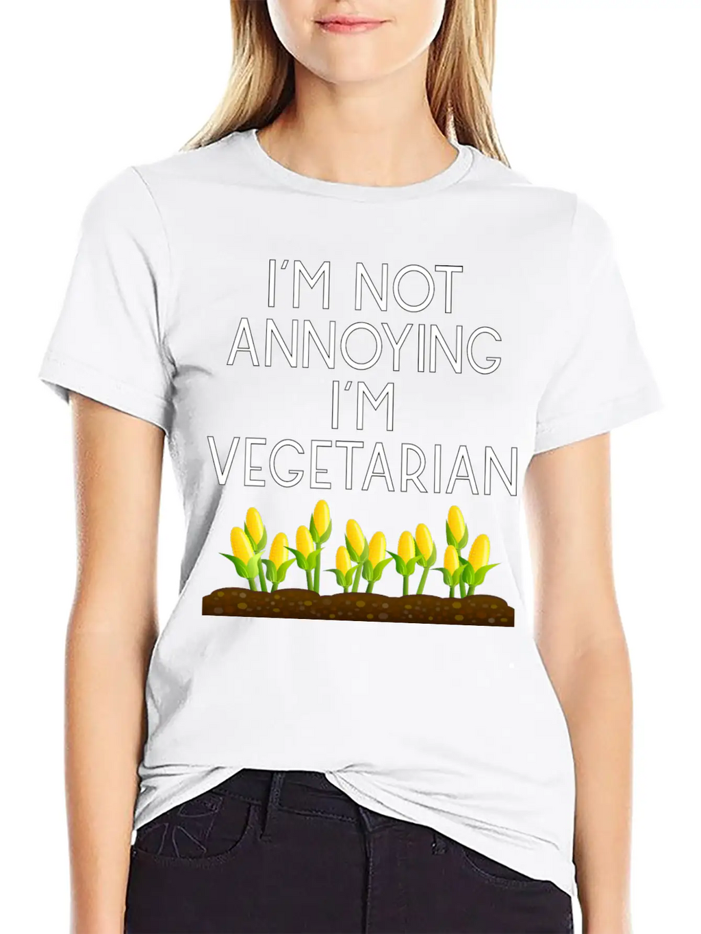 Vegetarian Vegan Veggie Mais Maize Corn5 Unisex Short Sleeve Soft Cotton T-Shirt – Casual Everyday Wear