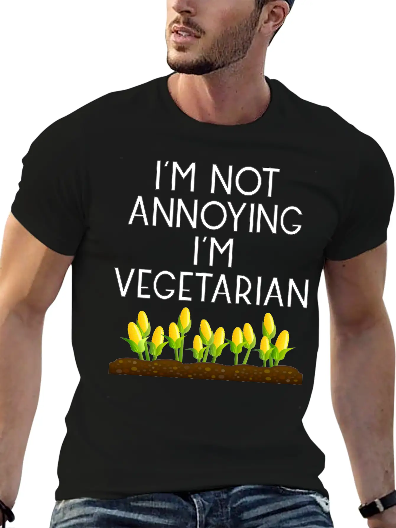 Vegetarian Vegan Veggie Mais Maize Corn5 Unisex Short Sleeve Soft Cotton T-Shirt – Casual Everyday Wear