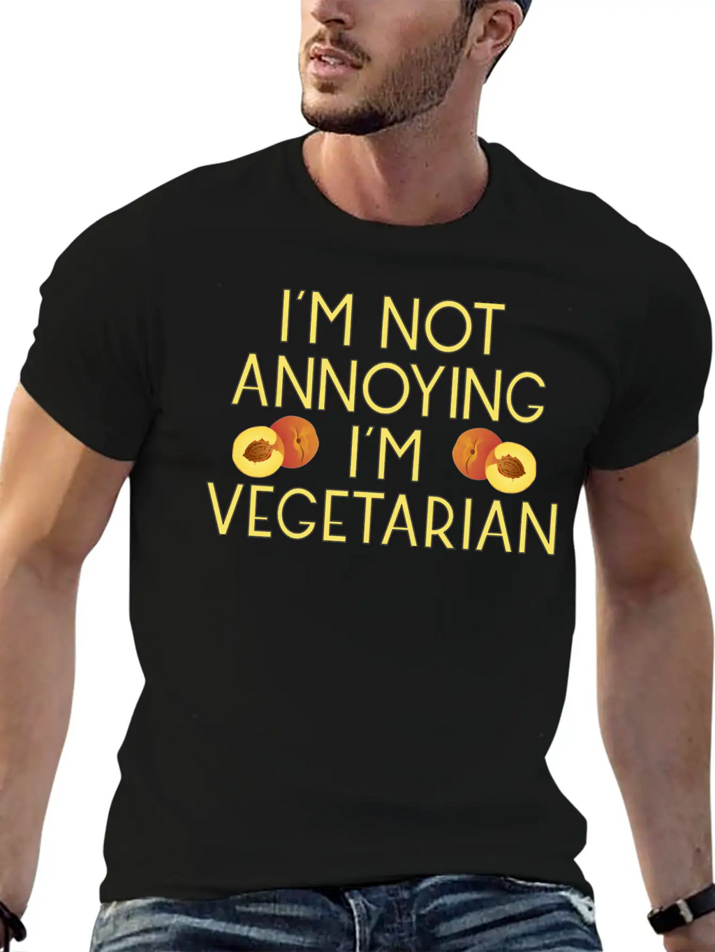 Vegetarian Vegan Veggie Pfirsich Peach5 Unisex Casual T-Shirt – Clean Design For Daily Comfort