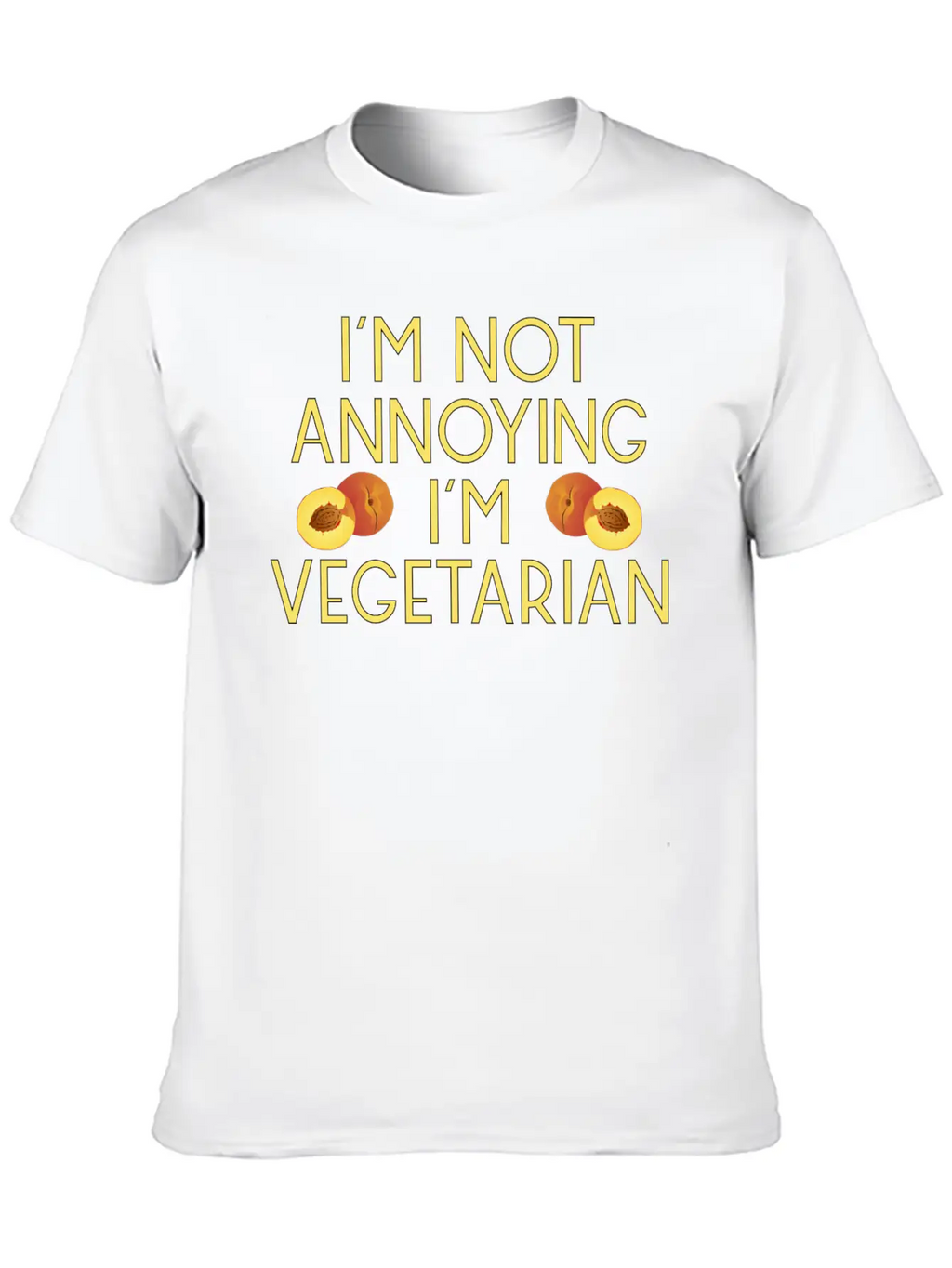 Vegetarian Vegan Veggie Pfirsich Peach5 Unisex Casual T-Shirt – Clean Design For Daily Comfort