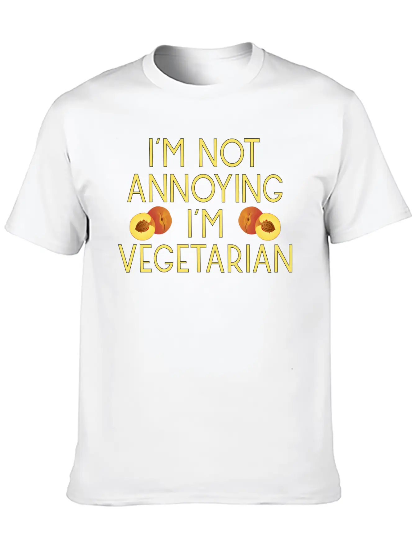 Vegetarian Vegan Veggie Pfirsich Peach5 Unisex Casual T-Shirt – Clean Design For Daily Comfort
