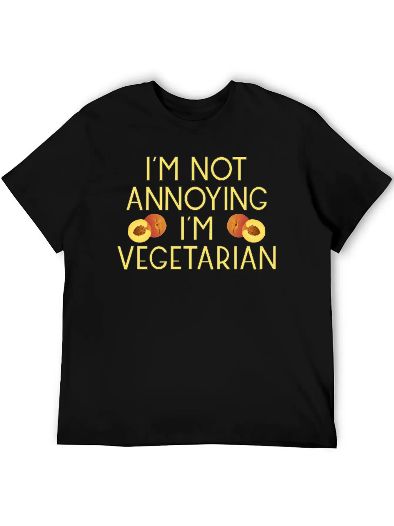 Vegetarian Vegan Veggie Pfirsich Peach5 Unisex Casual T-Shirt – Clean Design For Daily Comfort