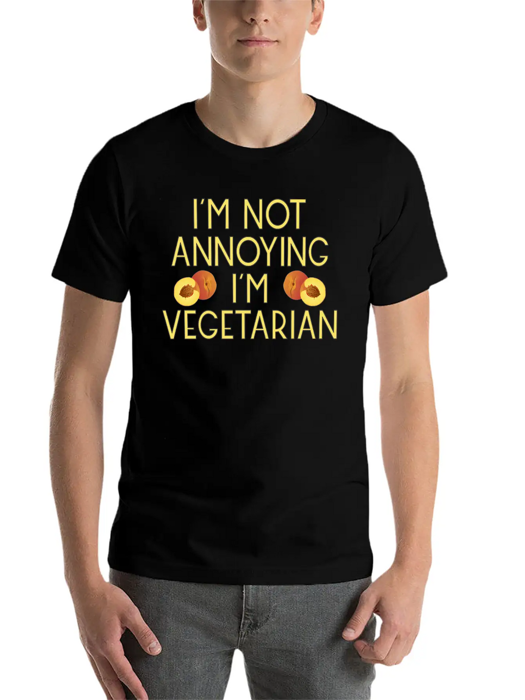 Vegetarian Vegan Veggie Pfirsich Peach5 Unisex Casual T-Shirt – Clean Design For Daily Comfort