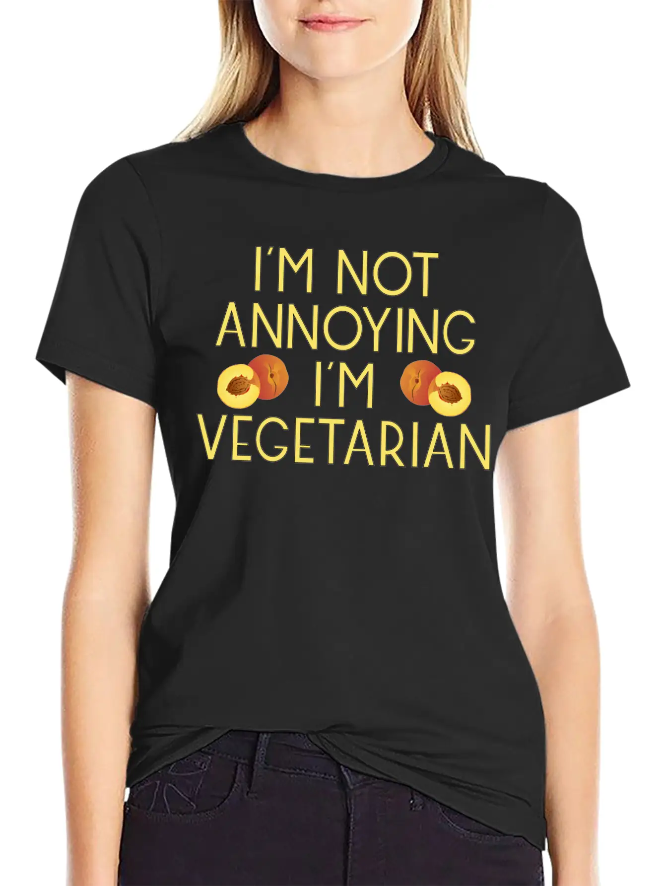 Vegetarian Vegan Veggie Pfirsich Peach5 Unisex Casual T-Shirt – Clean Design For Daily Comfort