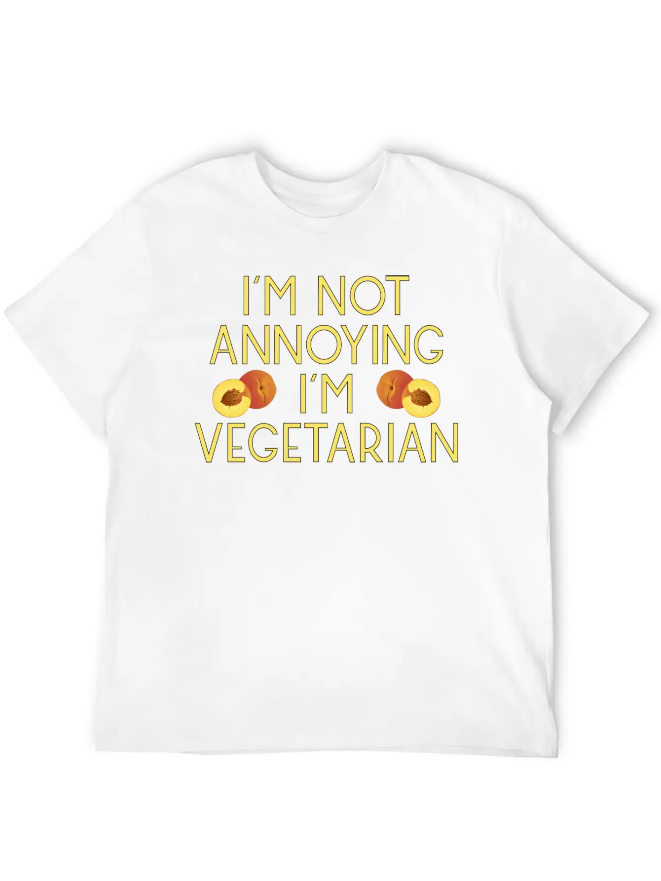 Vegetarian Vegan Veggie Pfirsich Peach5 Unisex Casual T-Shirt – Clean Design For Daily Comfort