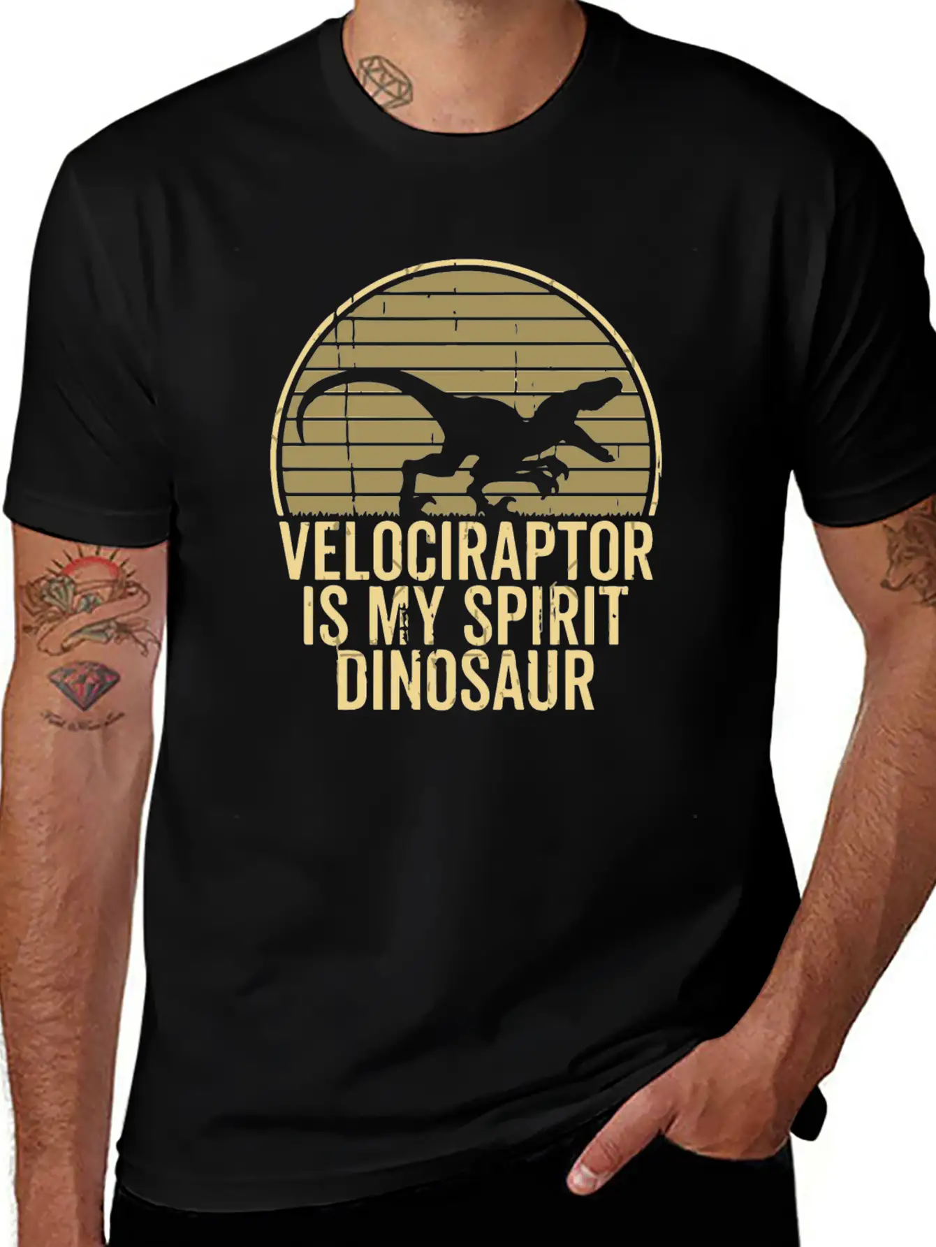 Velociraptor Is My Spirit Animal Unisex Short Sleeve Soft Cotton T-Shirt – Casual Everyday Wear