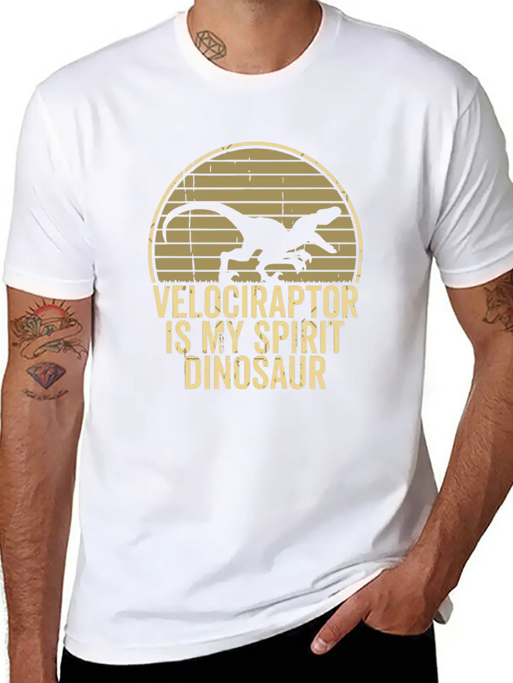 Velociraptor Is My Spirit Animal Unisex Short Sleeve Soft Cotton T-Shirt – Casual Everyday Wear