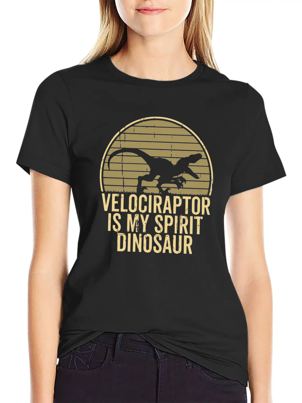 Velociraptor Is My Spirit Animal Unisex Short Sleeve Soft Cotton T-Shirt – Casual Everyday Wear