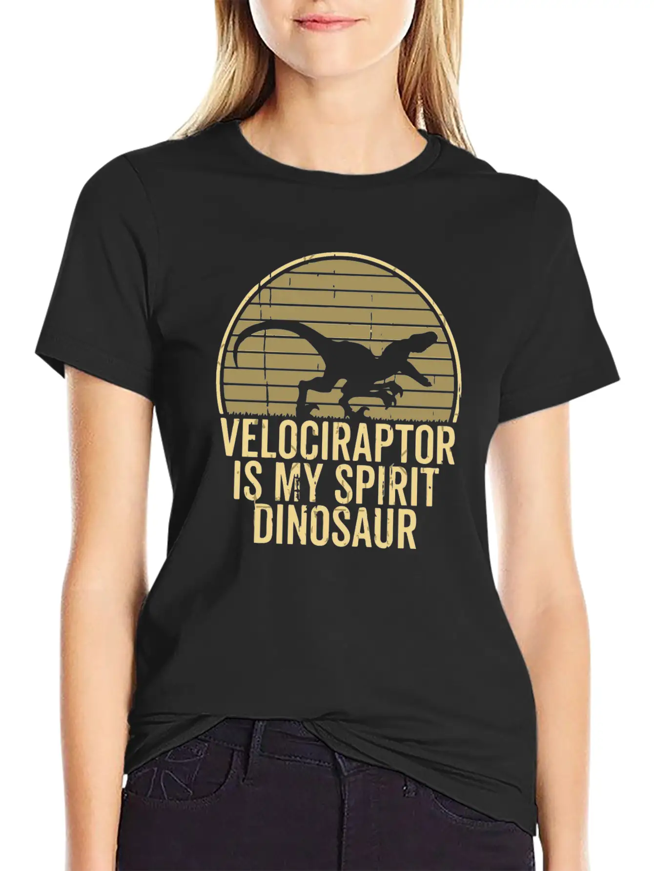 Velociraptor Is My Spirit Animal Unisex Short Sleeve Soft Cotton T-Shirt – Casual Everyday Wear