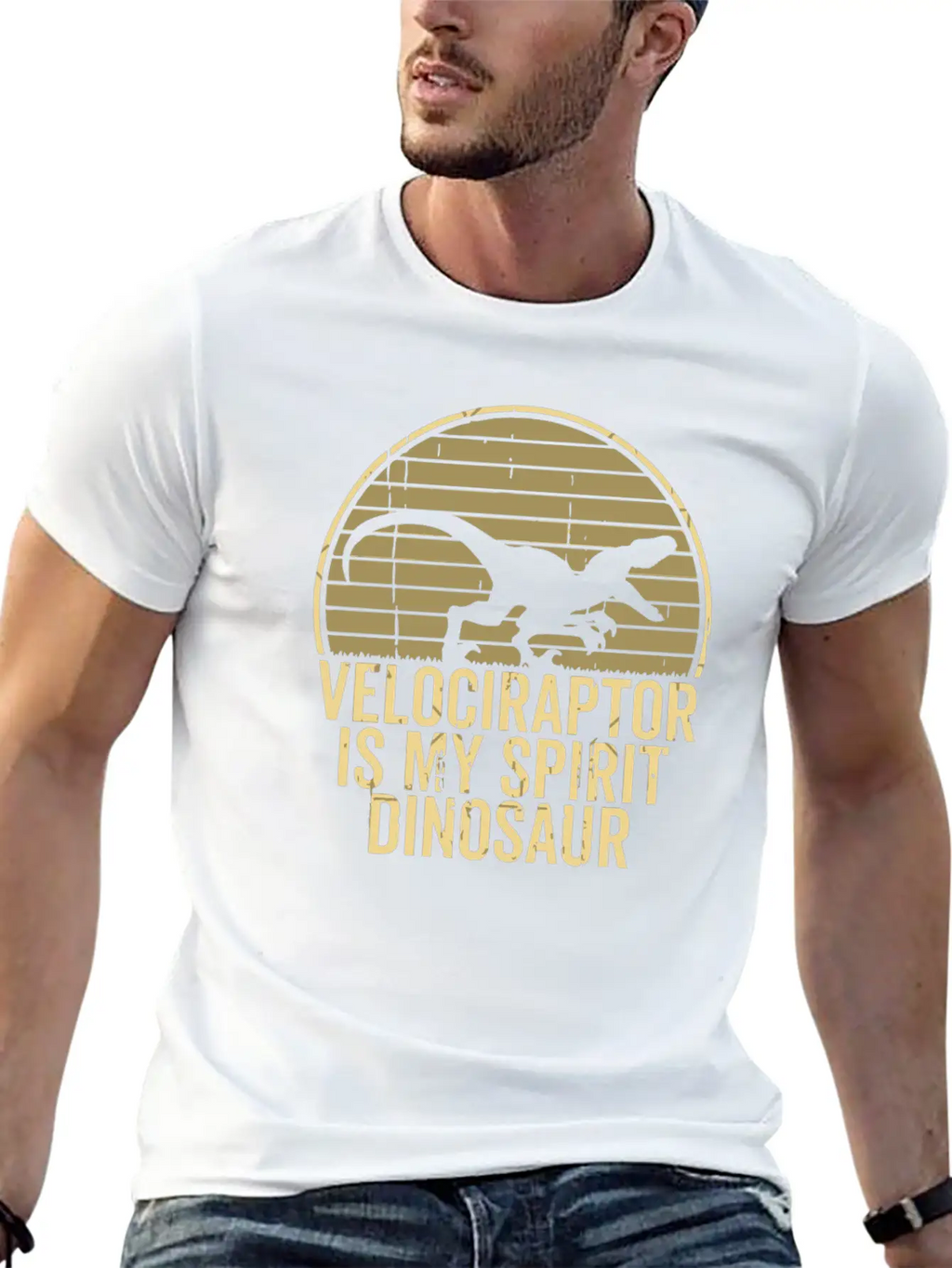 Velociraptor Is My Spirit Animal Unisex Short Sleeve Soft Cotton T-Shirt – Casual Everyday Wear