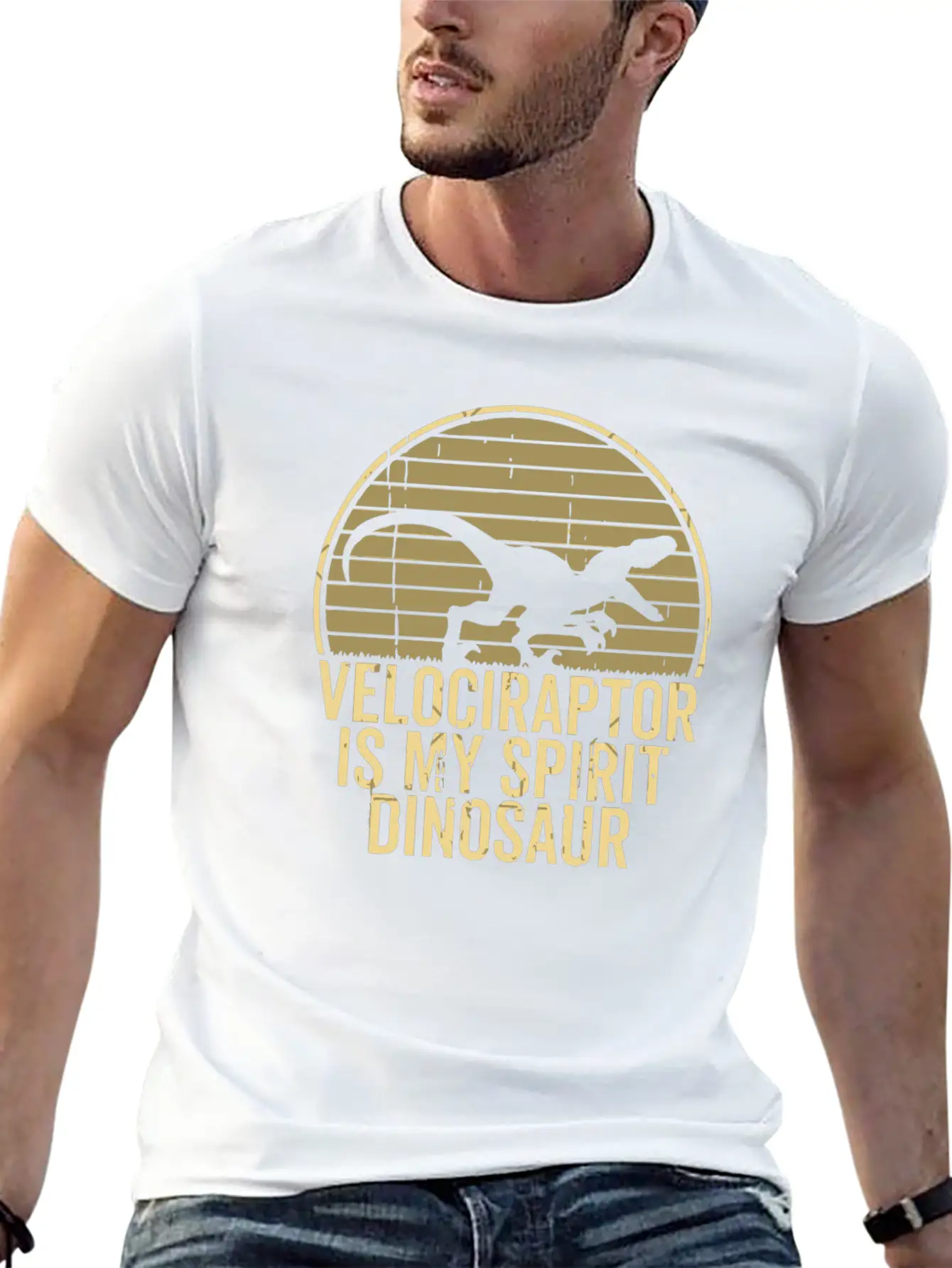 Velociraptor Is My Spirit Animal Unisex Short Sleeve Soft Cotton T-Shirt – Casual Everyday Wear