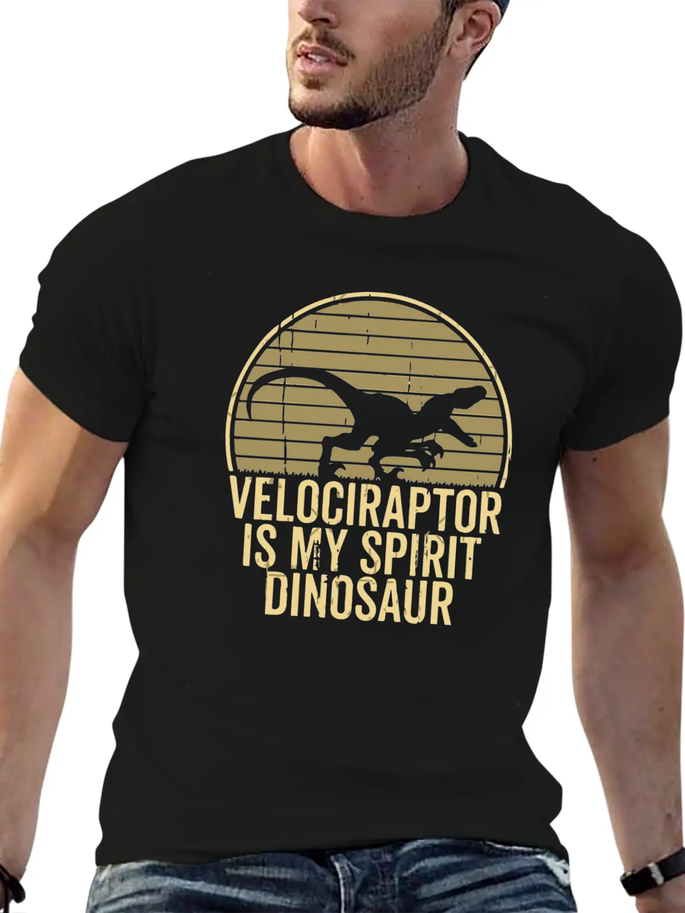 Velociraptor Is My Spirit Animal Unisex Short Sleeve Soft Cotton T-Shirt – Casual Everyday Wear