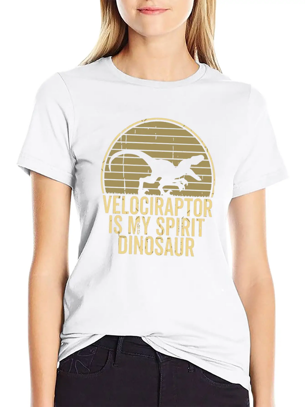 Velociraptor Is My Spirit Animal Unisex Short Sleeve Soft Cotton T-Shirt – Casual Everyday Wear