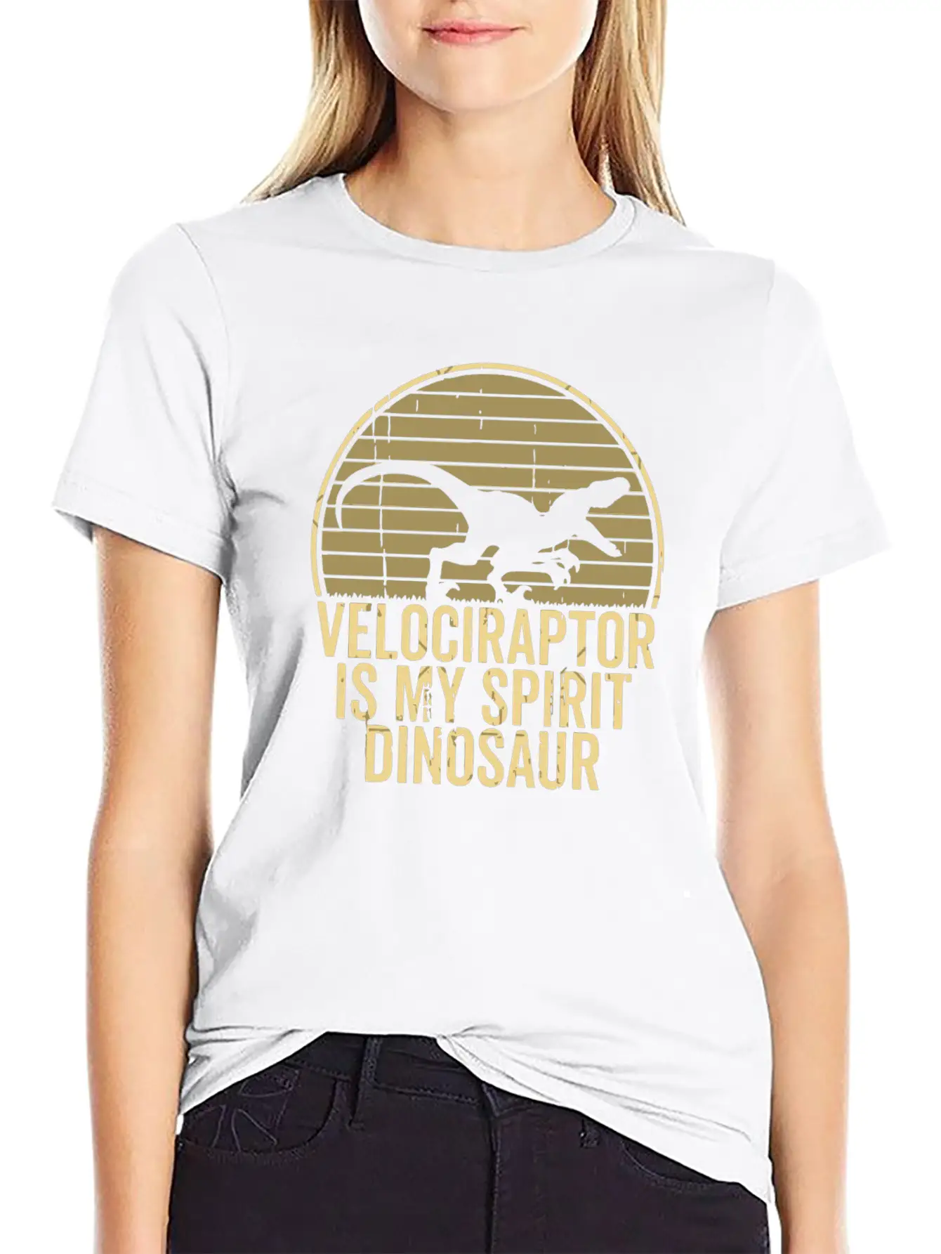Velociraptor Is My Spirit Animal Unisex Short Sleeve Soft Cotton T-Shirt – Casual Everyday Wear