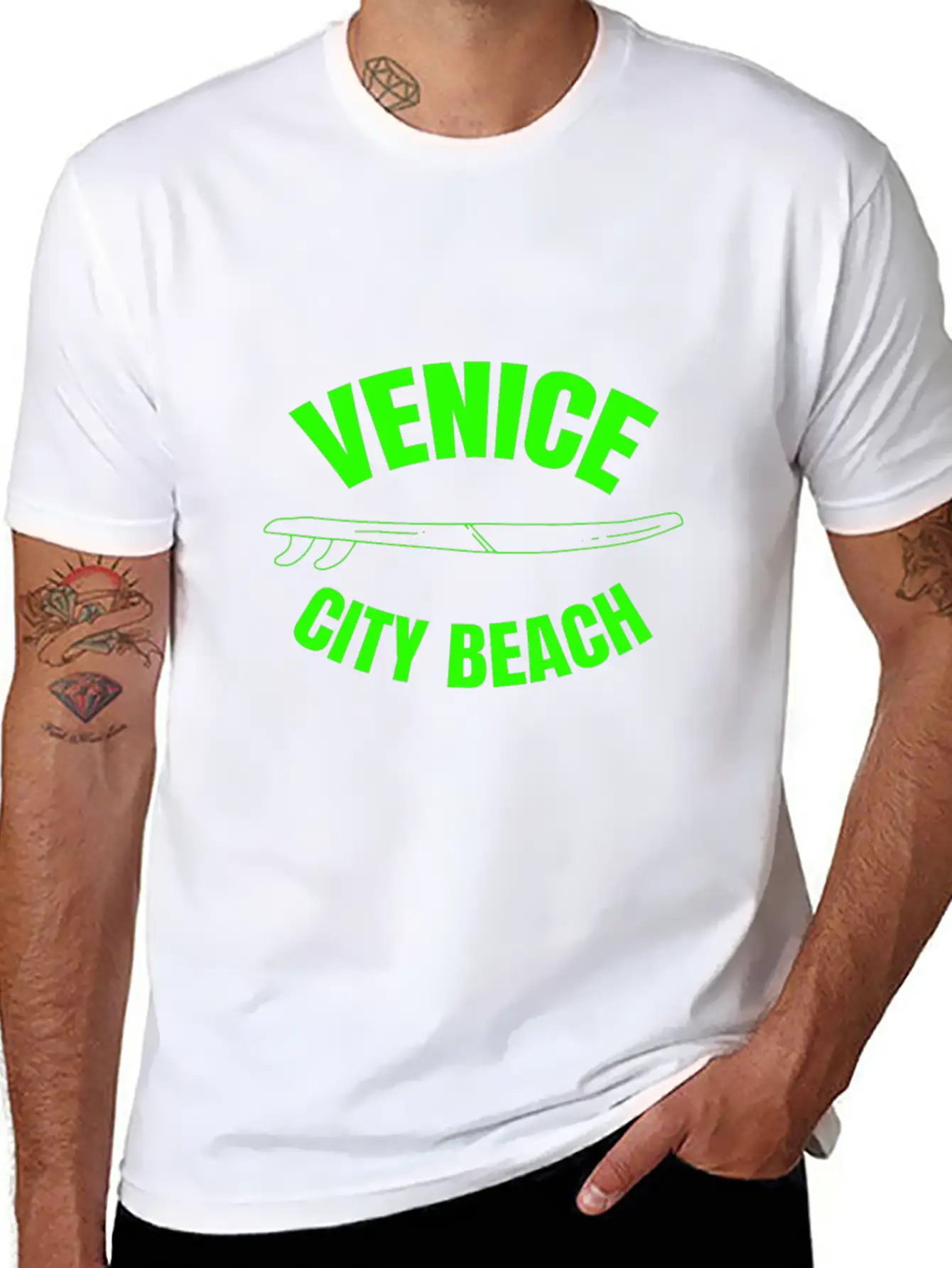 Venice City Beach - California Unisex Short Sleeve Soft Cotton T-Shirt – Casual Everyday Wear