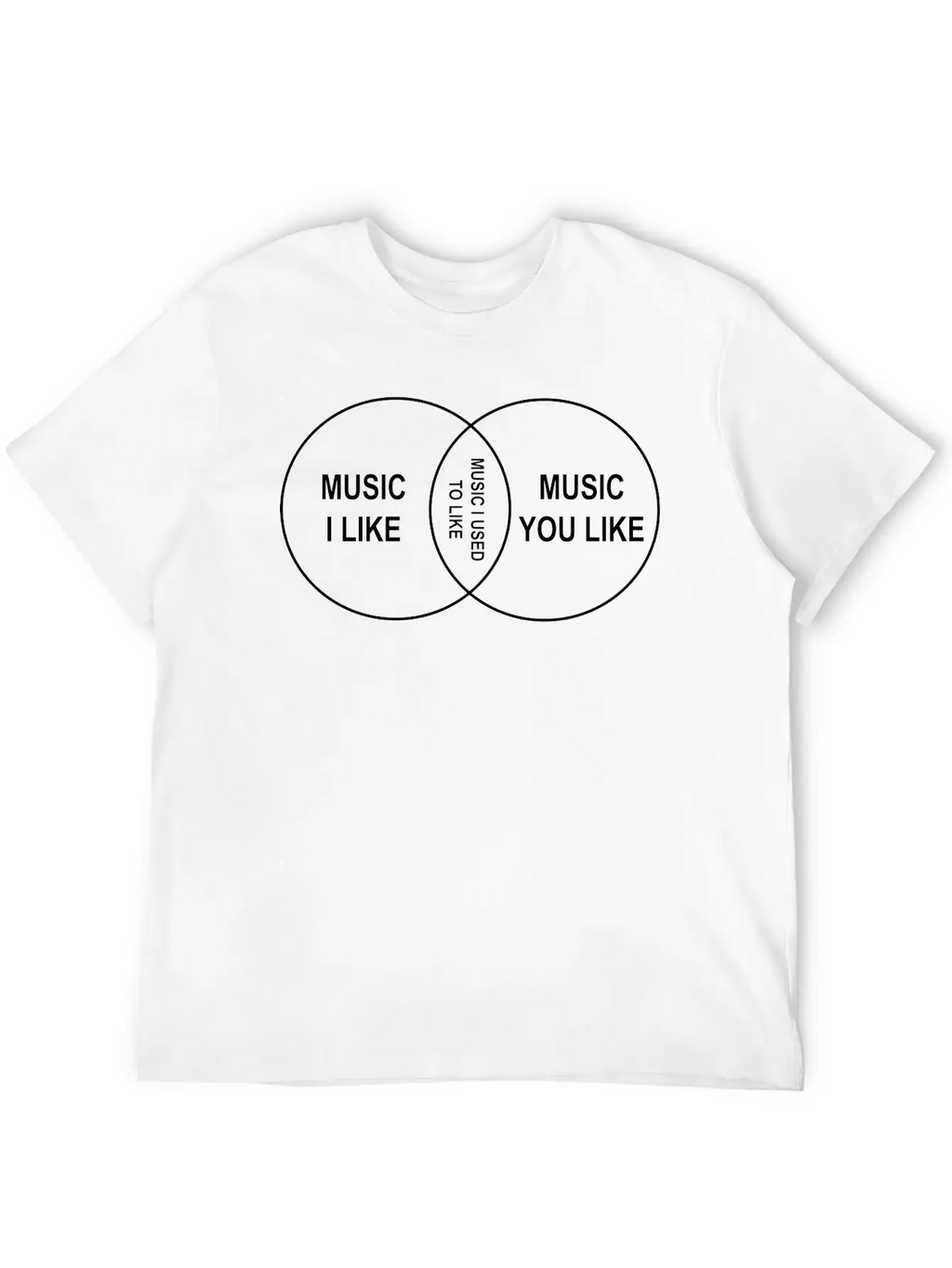 Venn Diagram. Music I Like Stylish Everyday T-Shirt – Unisex Basic Cotton Tee
