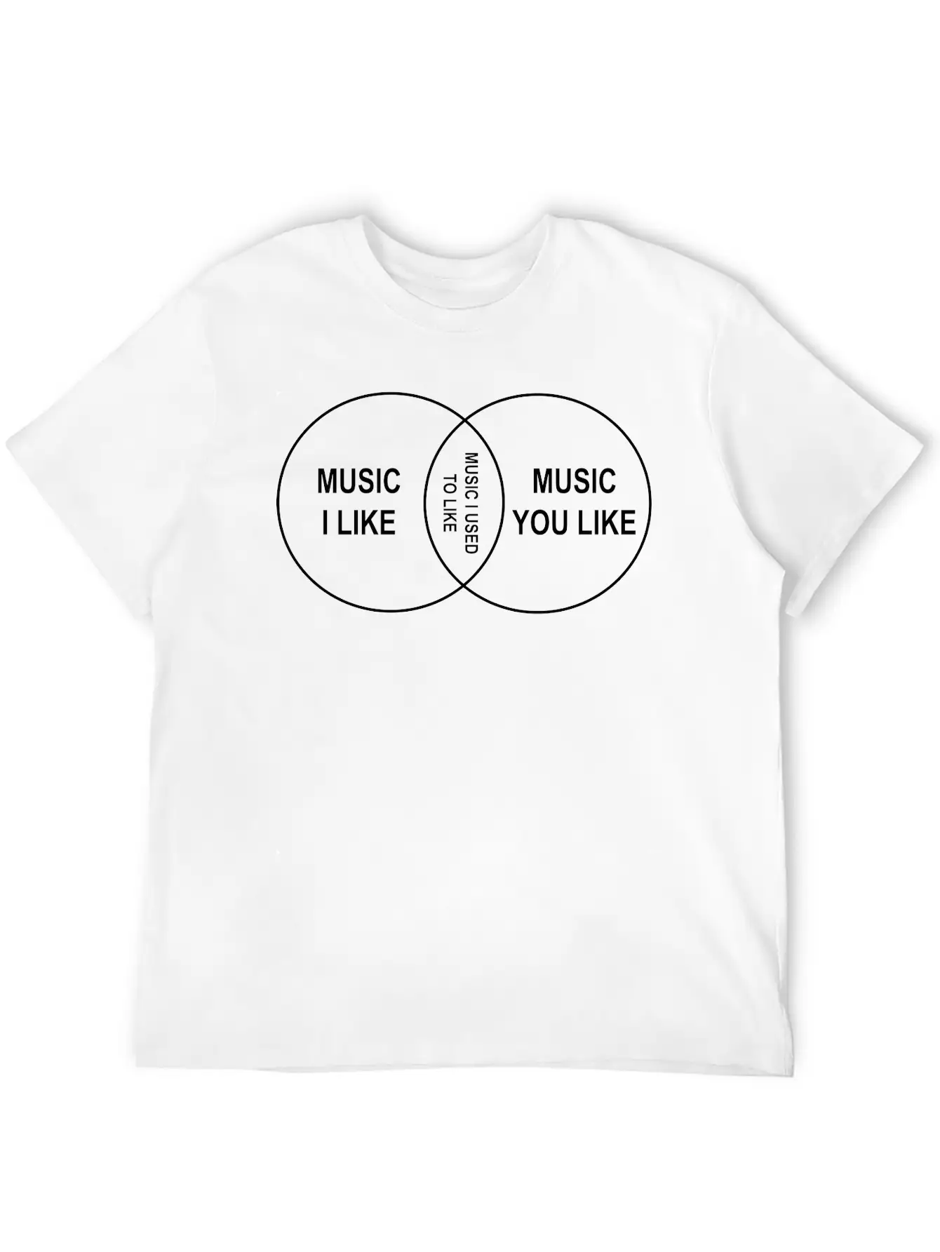 Venn Diagram. Music I Like Stylish Everyday T-Shirt – Unisex Basic Cotton Tee