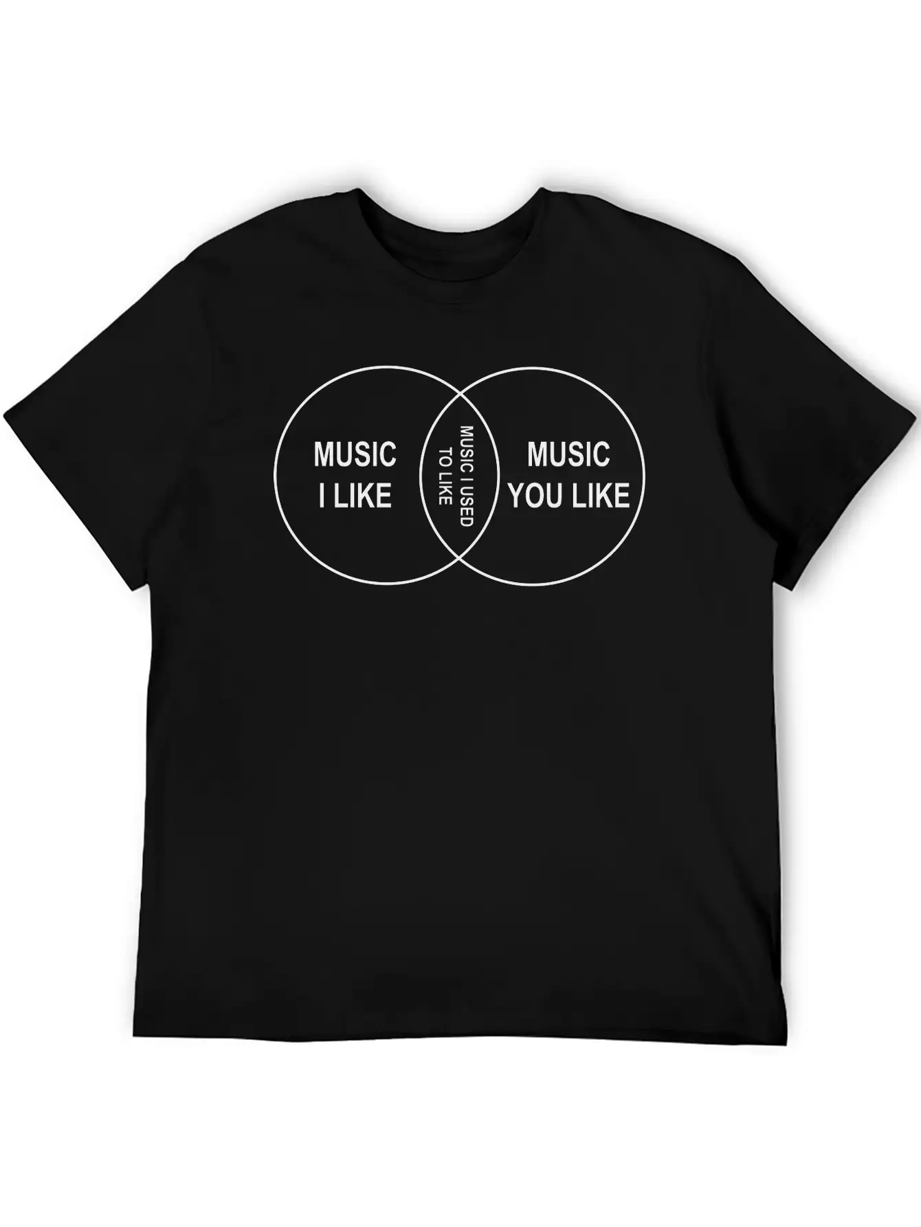 Venn Diagram. Music I Like Stylish Everyday T-Shirt – Unisex Basic Cotton Tee