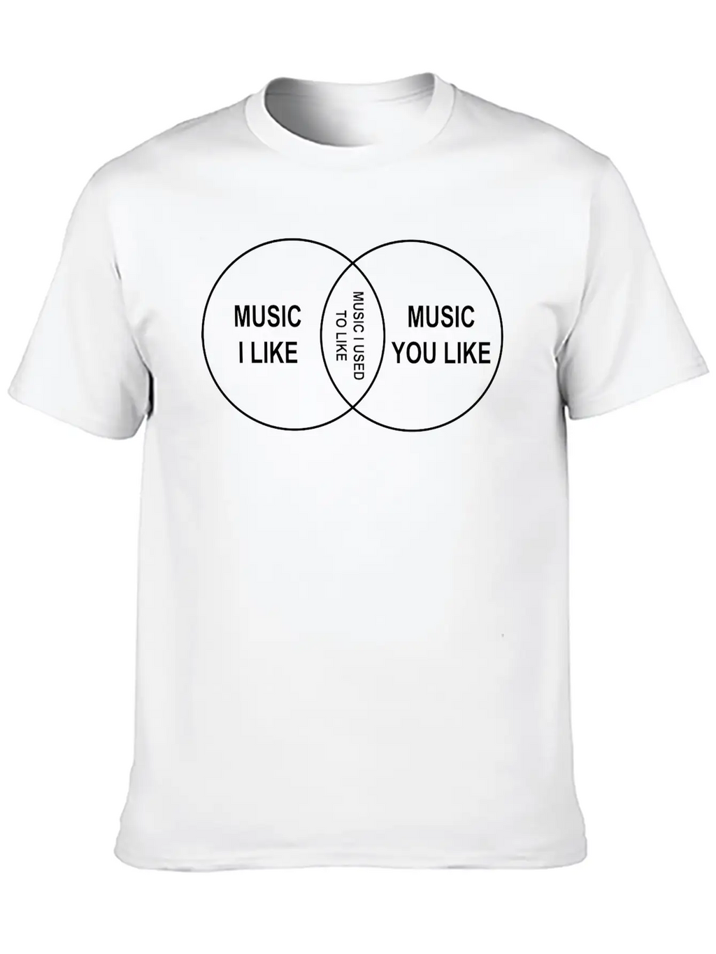 Venn Diagram. Music I Like Stylish Everyday T-Shirt – Unisex Basic Cotton Tee
