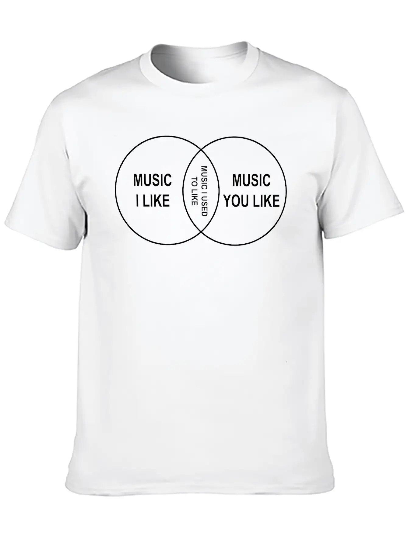 Venn Diagram. Music I Like Stylish Everyday T-Shirt – Unisex Basic Cotton Tee