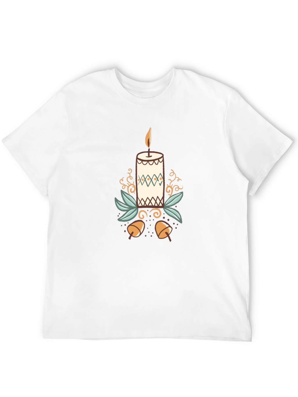 Festive Candle Graphic Tee - Black