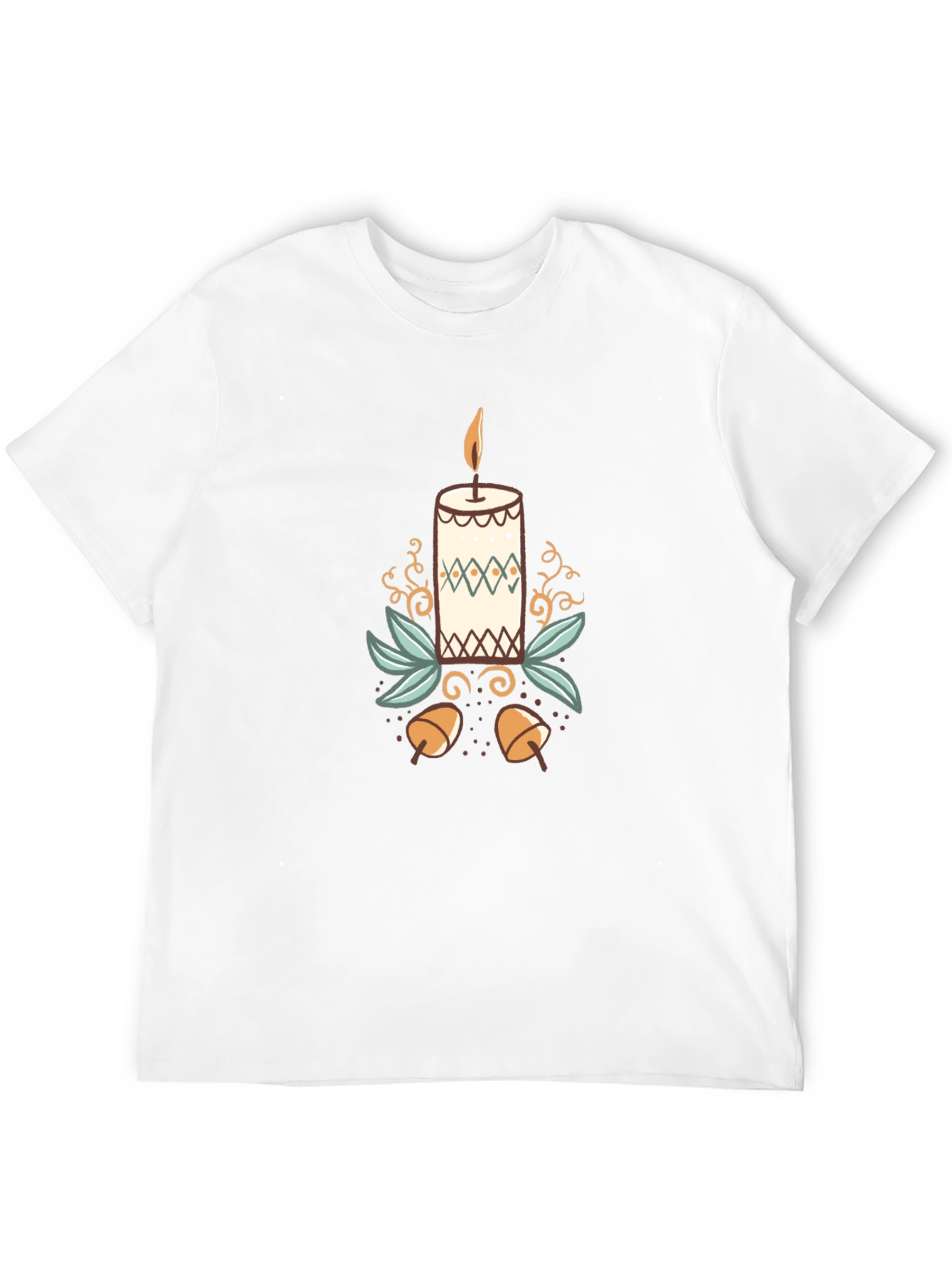 Festive Candle Graphic Tee - Black