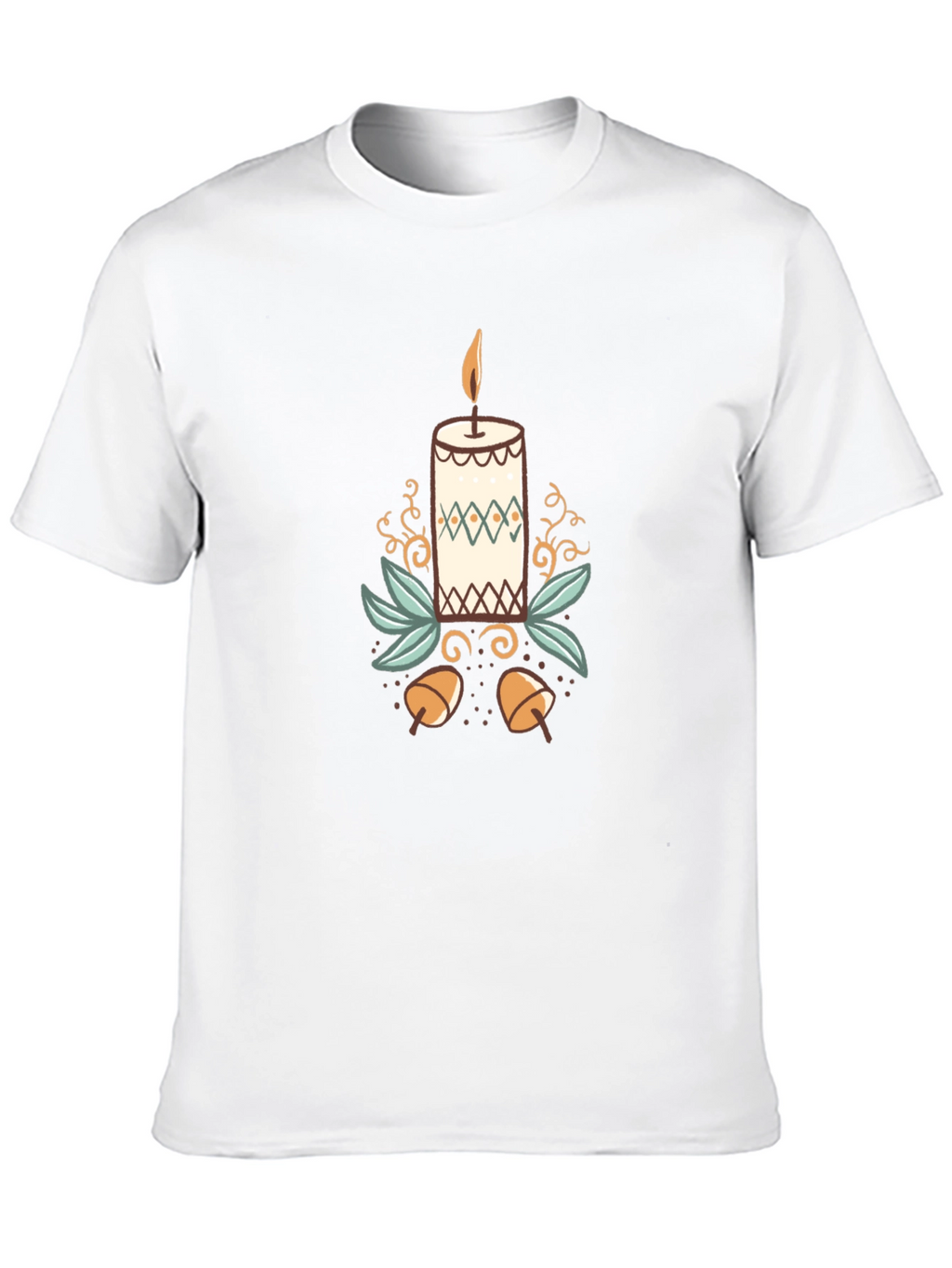 Festive Candle Graphic Tee - Black