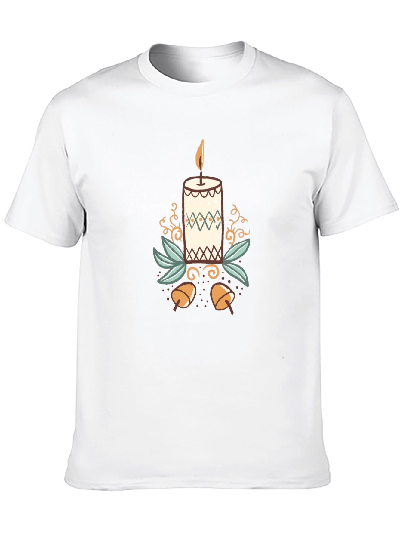 Festive Candle Graphic Tee - Black