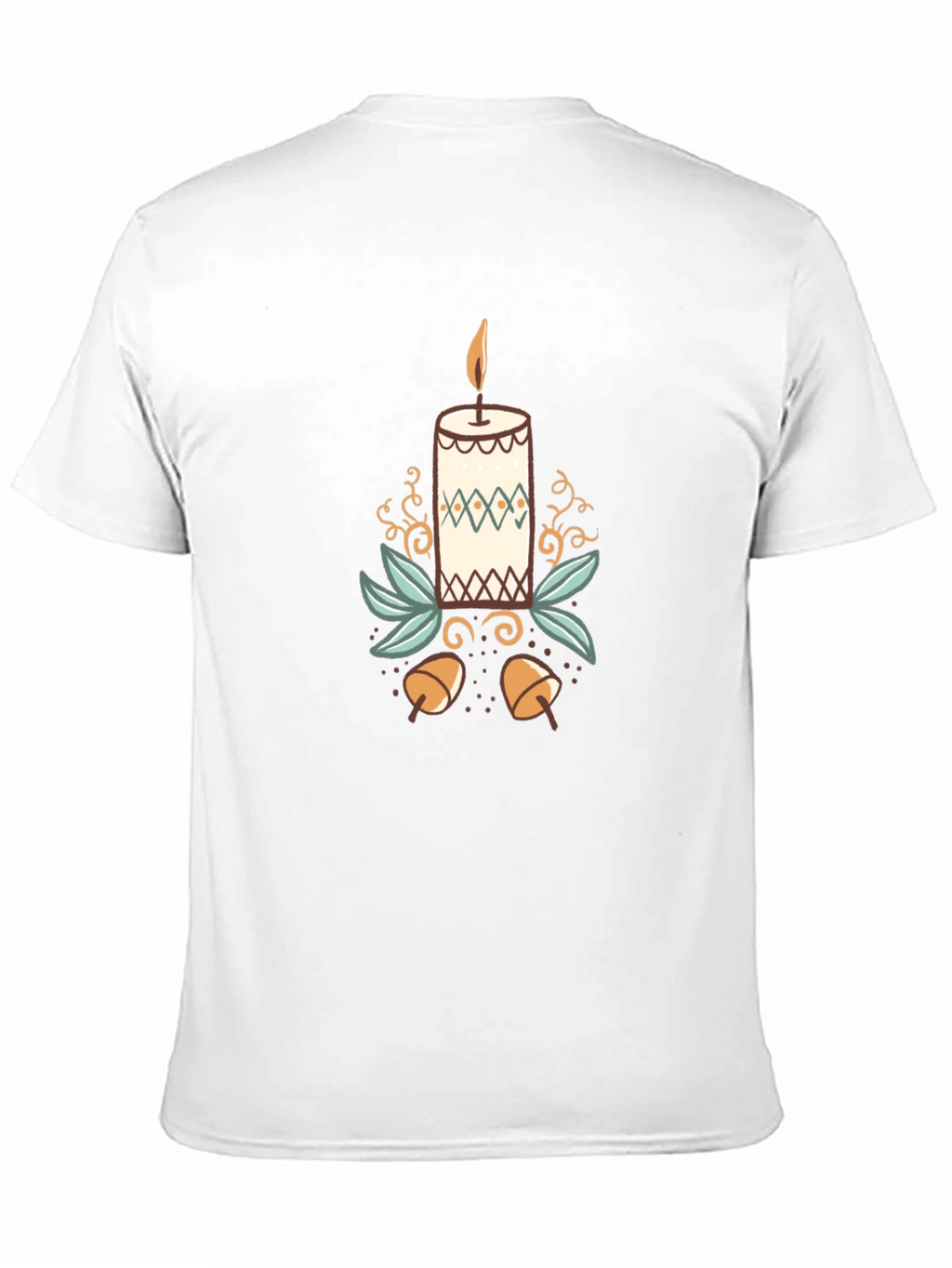 Festive Candle Graphic Tee - Black