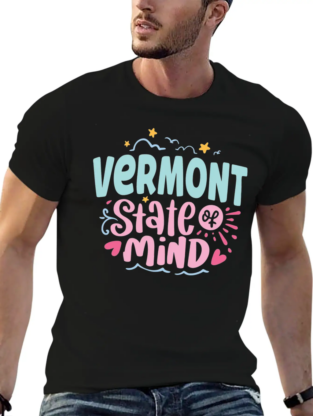 Vermont State Of Mind Breathable Soft Cotton T-Shirt – Timeless Casual Look