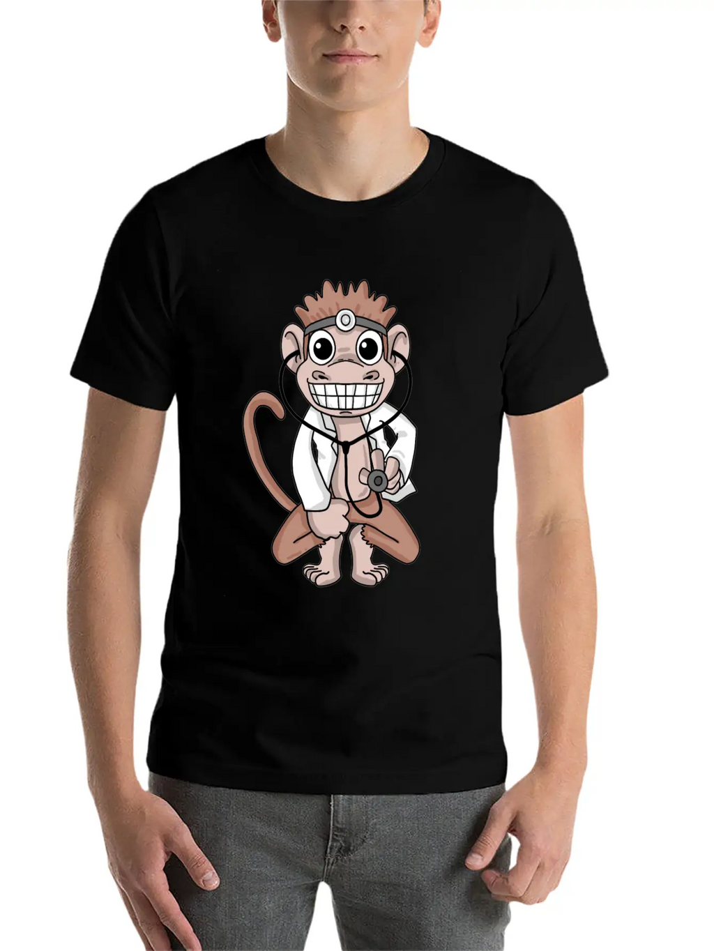 Vet Monkey Doctor Hospital Unisex Casual T-Shirt – Clean Design For Daily Comfort