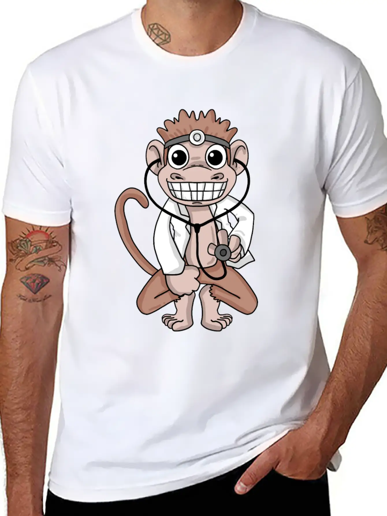Vet Monkey Doctor Hospital Unisex Casual T-Shirt – Clean Design For Daily Comfort