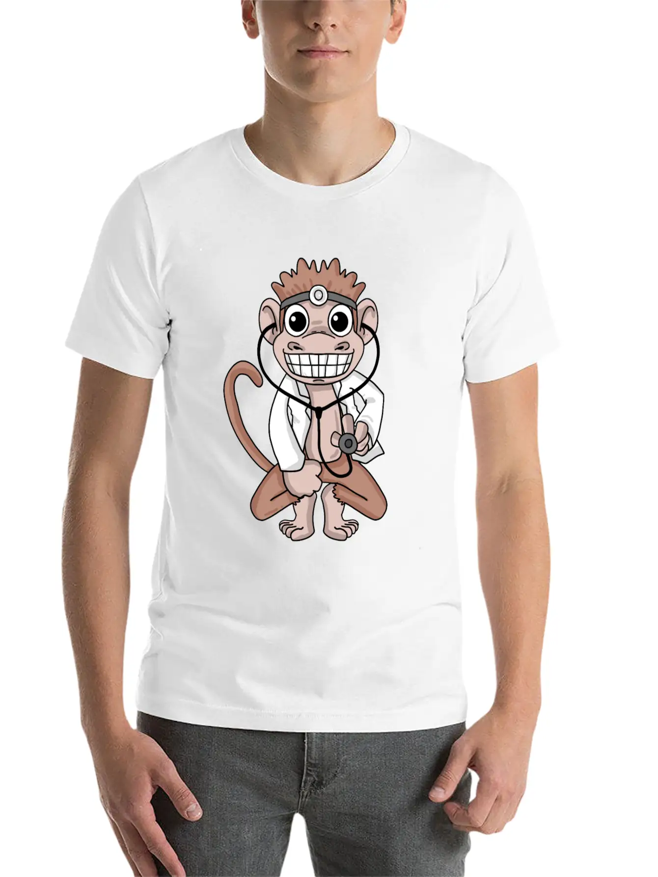 Vet Monkey Doctor Hospital Unisex Casual T-Shirt – Clean Design For Daily Comfort