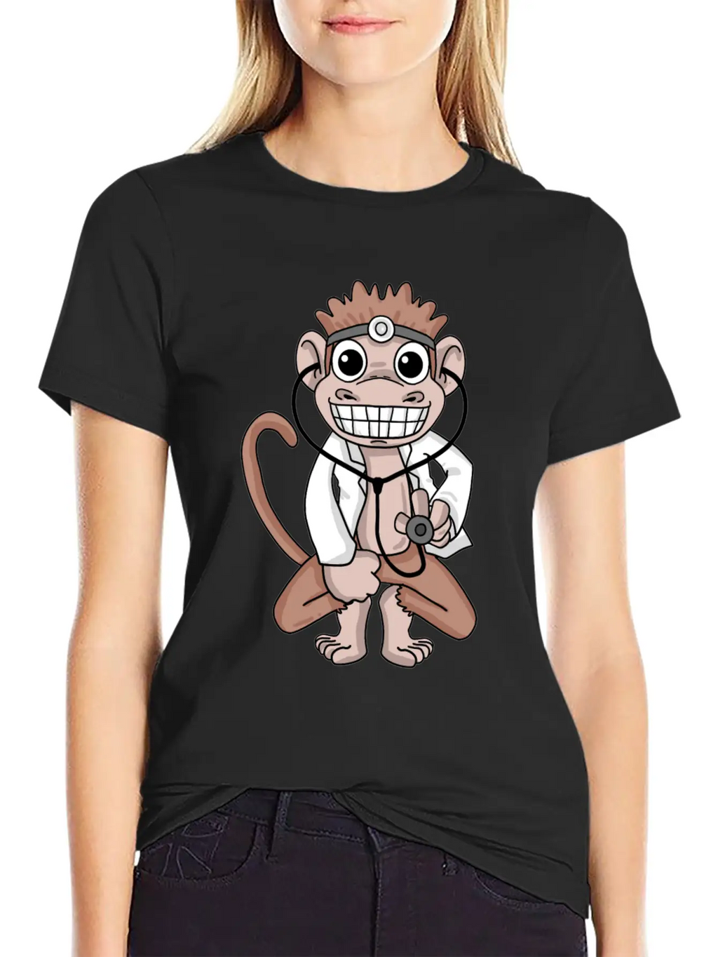 Vet Monkey Doctor Hospital Unisex Casual T-Shirt – Clean Design For Daily Comfort