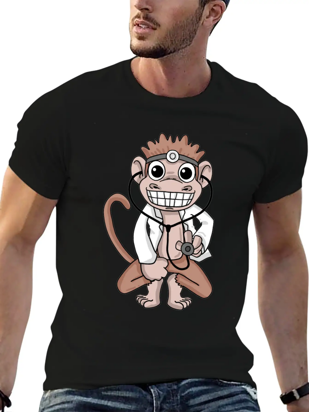Vet Monkey Doctor Hospital Unisex Casual T-Shirt – Clean Design For Daily Comfort