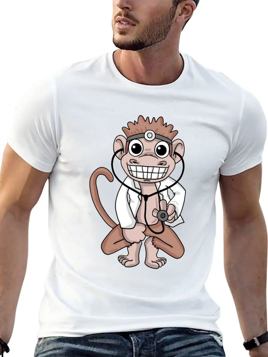 Vet Monkey Doctor Hospital Unisex Casual T-Shirt – Clean Design For Daily Comfort