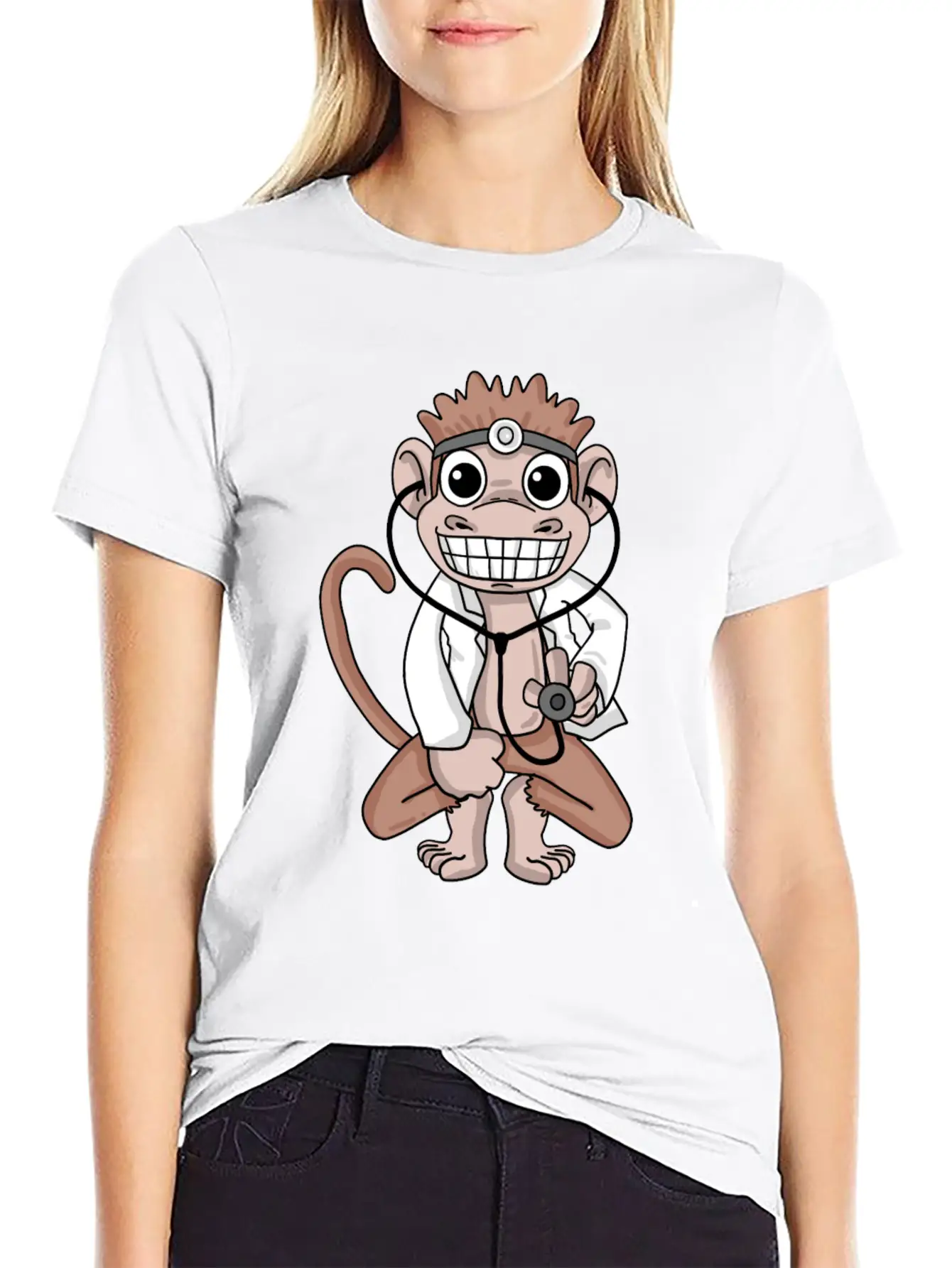 Vet Monkey Doctor Hospital Unisex Casual T-Shirt – Clean Design For Daily Comfort