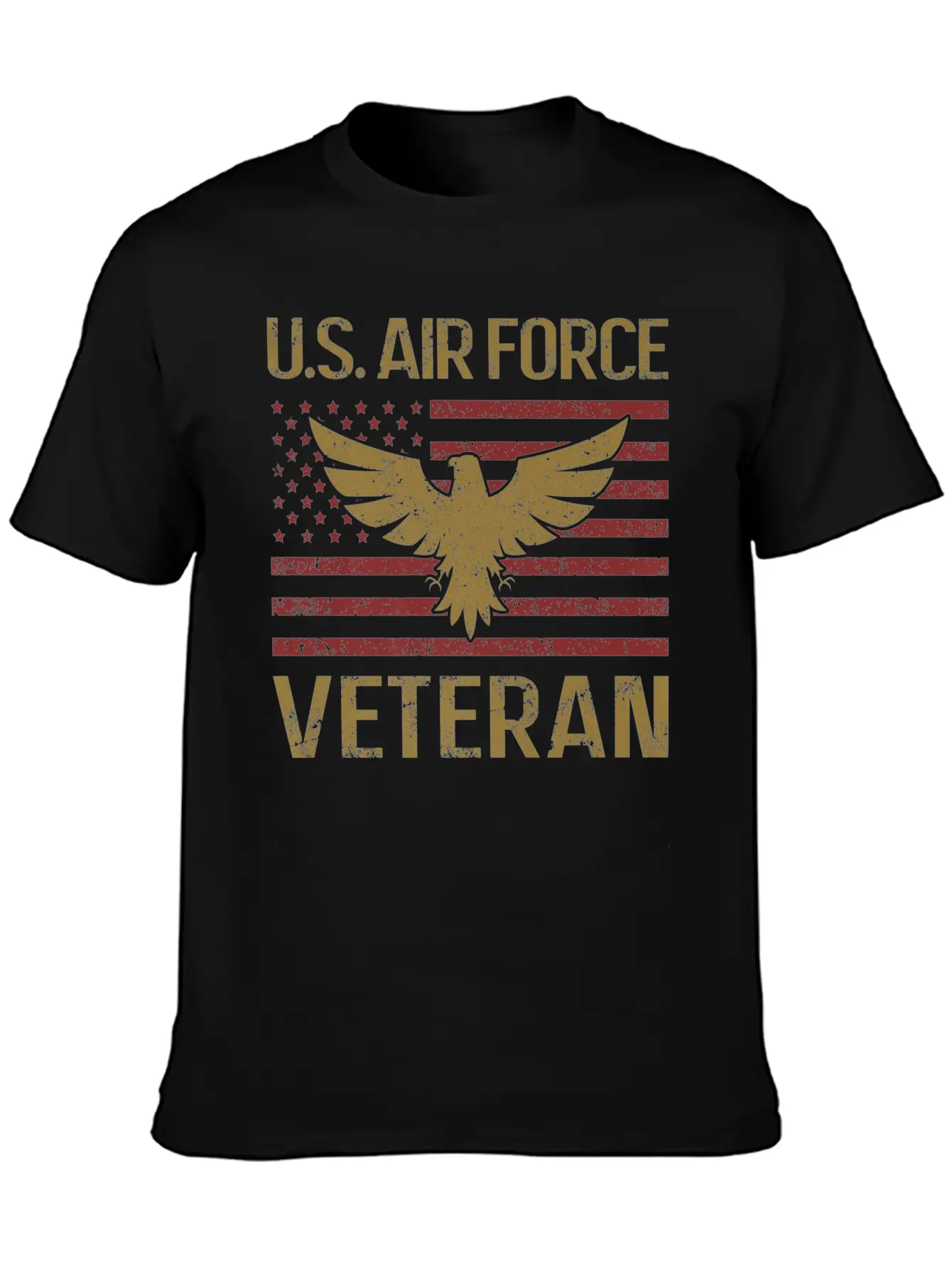 Veteran Gift-Air Force Veteran Vintage Us Flag Pat Essential Cotton Tee For Daily Outfits – Unisex Style