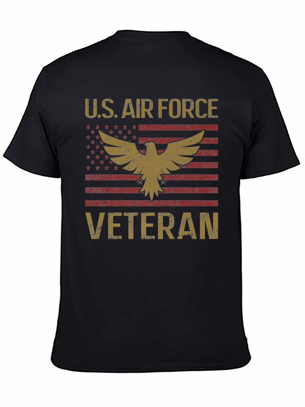 Veteran Gift-Air Force Veteran Vintage Us Flag Pat Essential Cotton Tee For Daily Outfits – Unisex Style