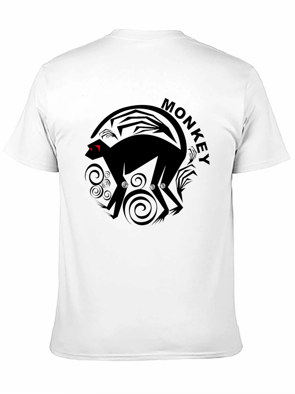 Monkey Graphic Tee - Black Cotton Crew Neck T-Shirt