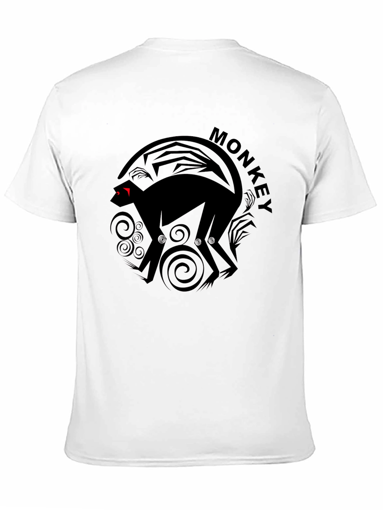 Monkey Graphic Tee - Black Cotton Crew Neck T-Shirt