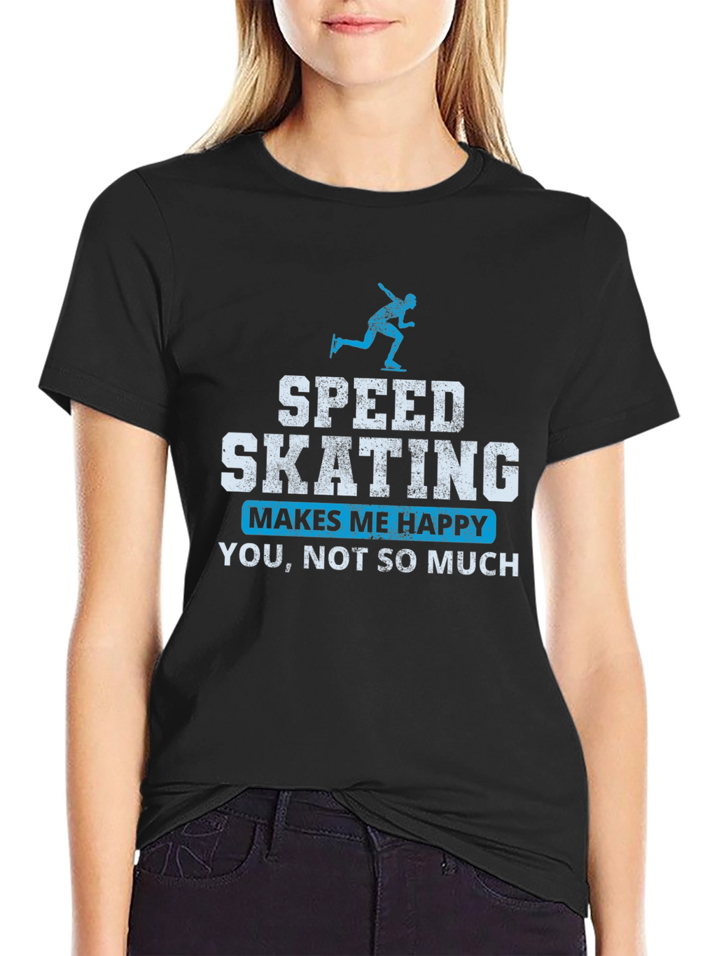 Speed Skating T-Shirt: Makes Me Happy Tee