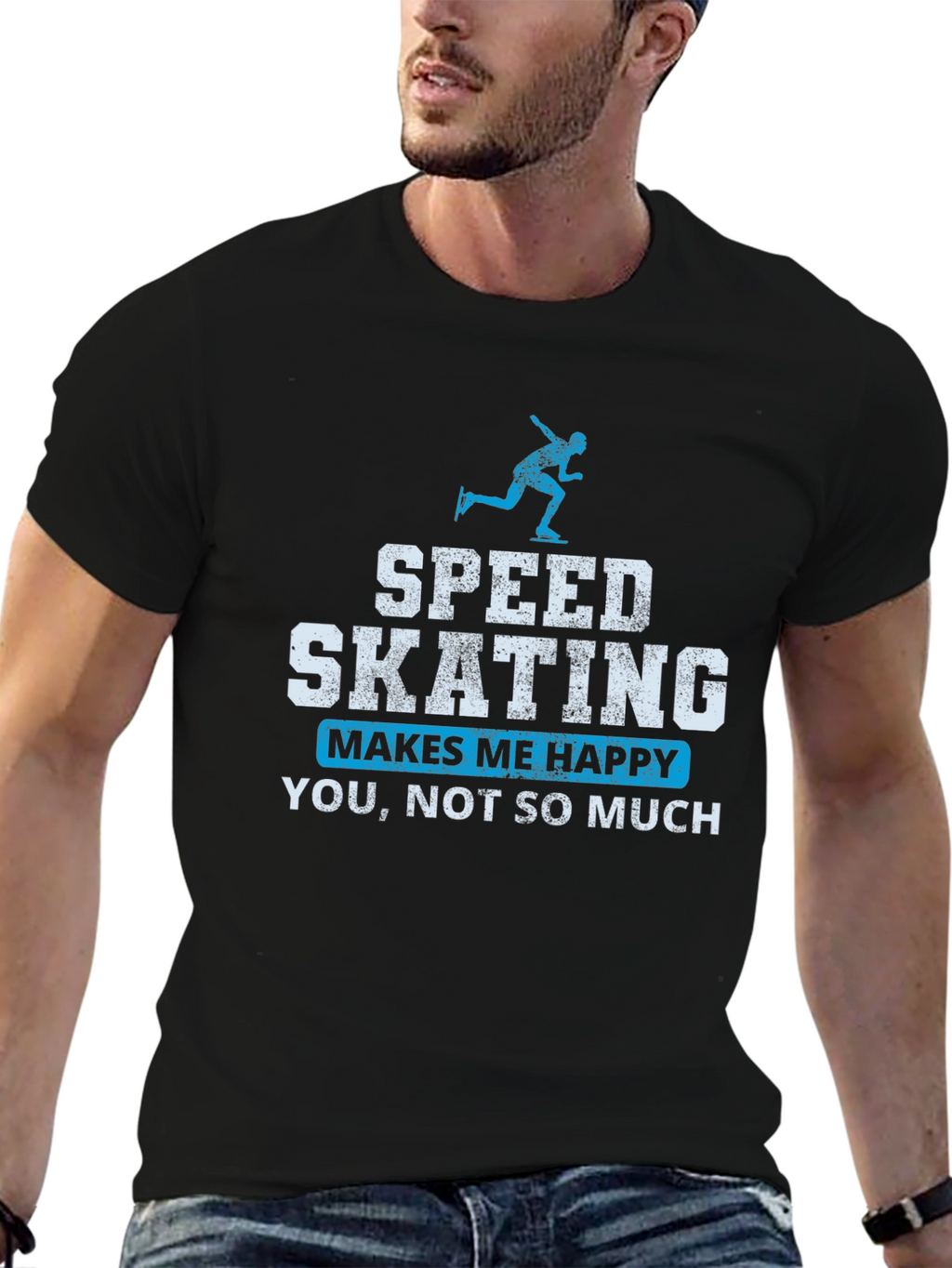 Speed Skating T-Shirt: Makes Me Happy Tee