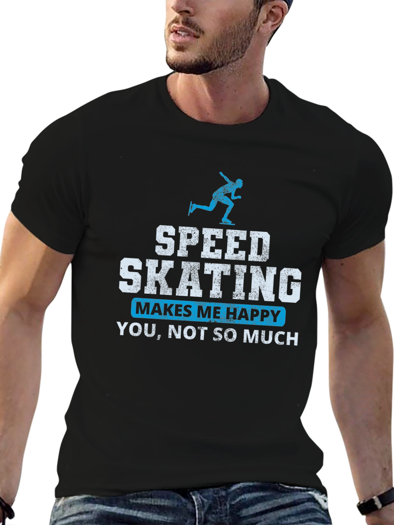 Speed Skating T-Shirt: Makes Me Happy Tee